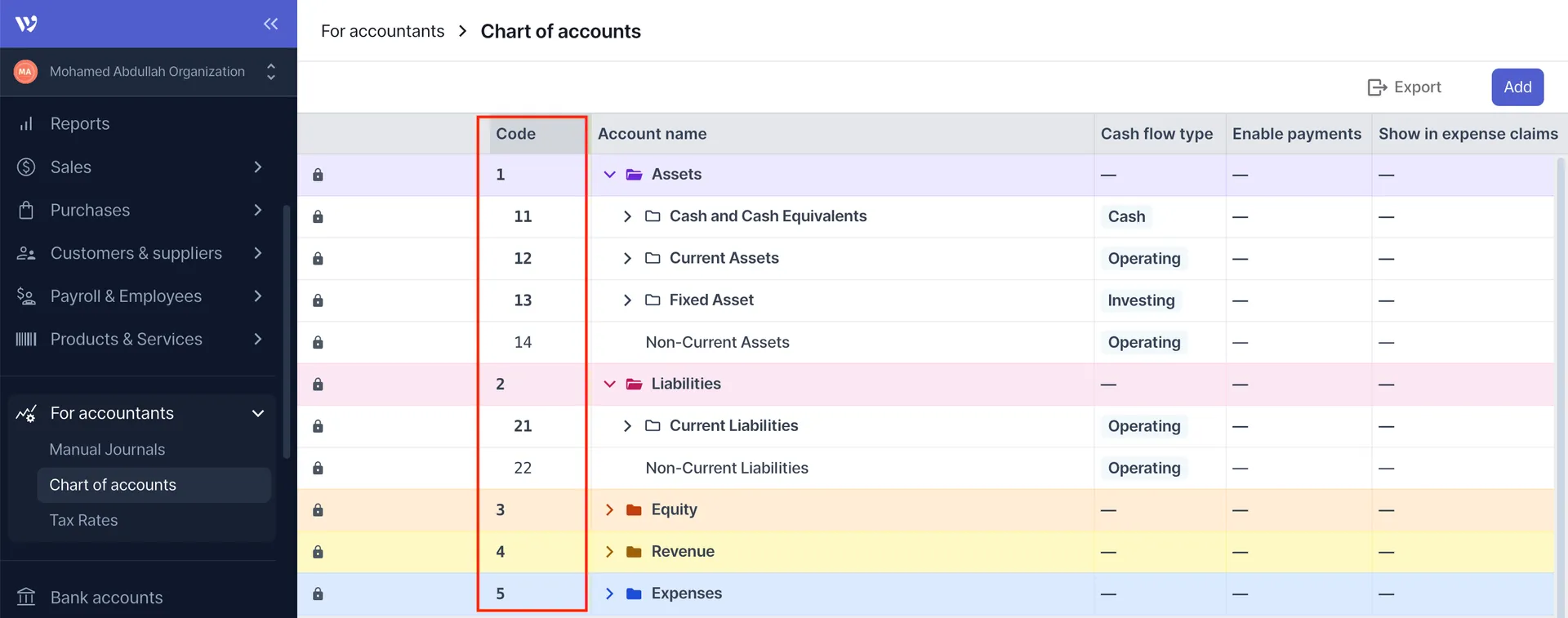 account numbering in chart of accounts